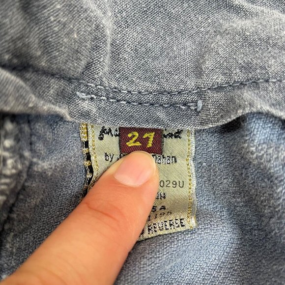 7 for al Mankind Corduroy Skirt 27 Blue Front Slit Vintage Y2K Women's - Picture 11 of 12